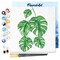 Figured'Art Mini Paint by Numbers Kit for Adults with Frame Monstera Leaves Small format 8"x8" - Craft Art Painting DIY Canvas Already Stretched on a Wooden Frame